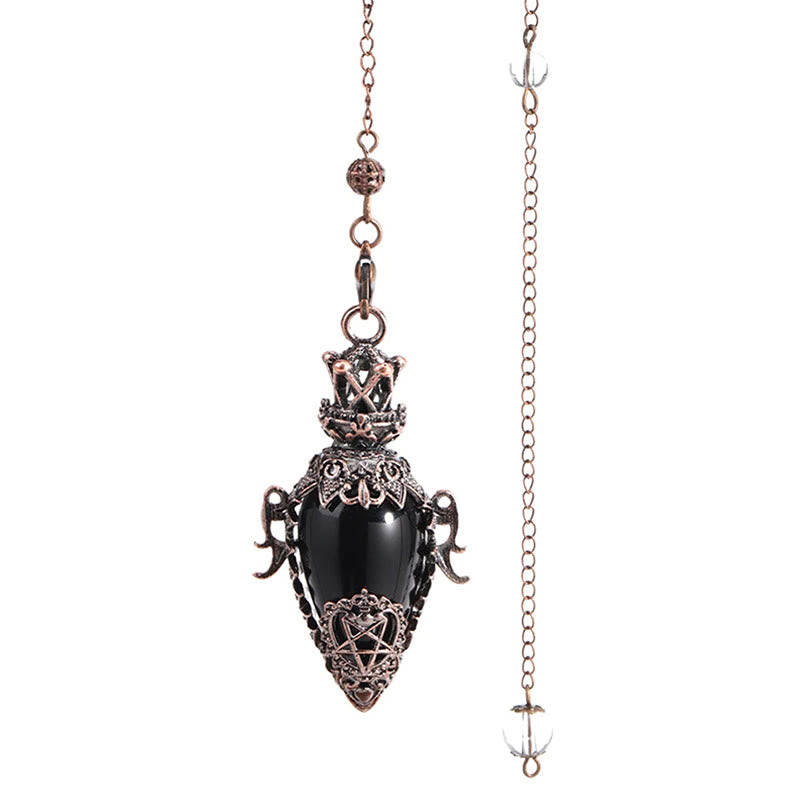 Pendule de guérison en pierre précieuse pour radiesthésie et divination Olivenorma