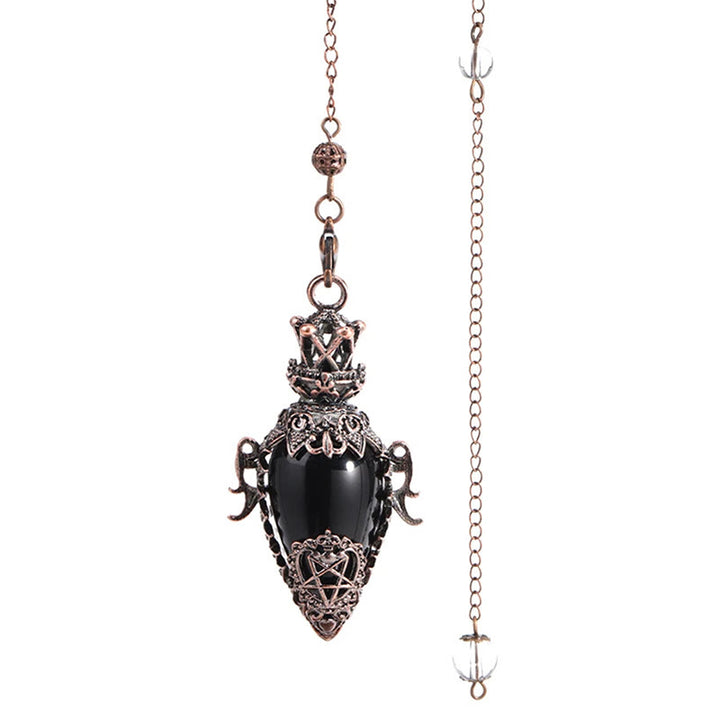 Pendule de guérison en pierre précieuse pour radiesthésie et divination Olivenorma