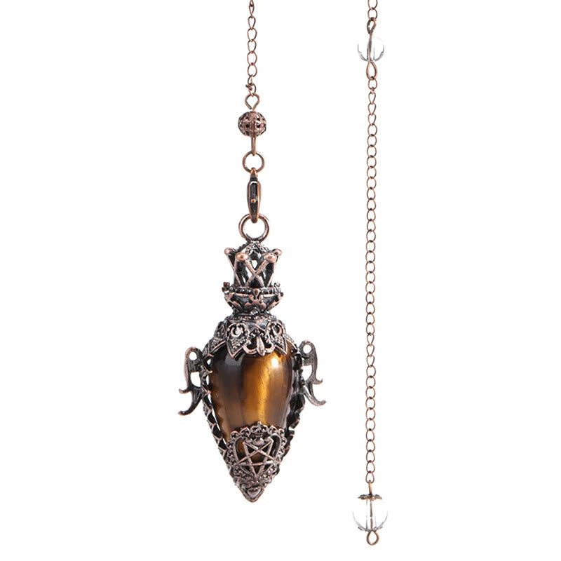 Pendule de guérison en pierre précieuse pour radiesthésie et divination Olivenorma