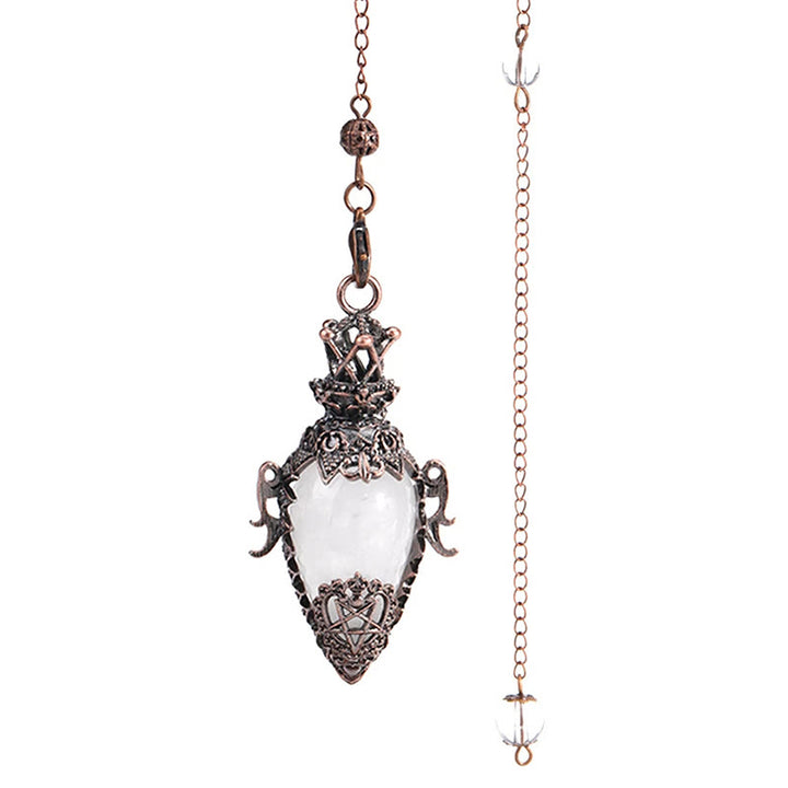 Pendule de guérison en pierre précieuse pour radiesthésie et divination Olivenorma