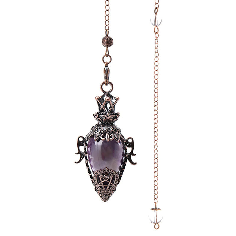 Pendule de guérison en pierre précieuse pour radiesthésie et divination Olivenorma