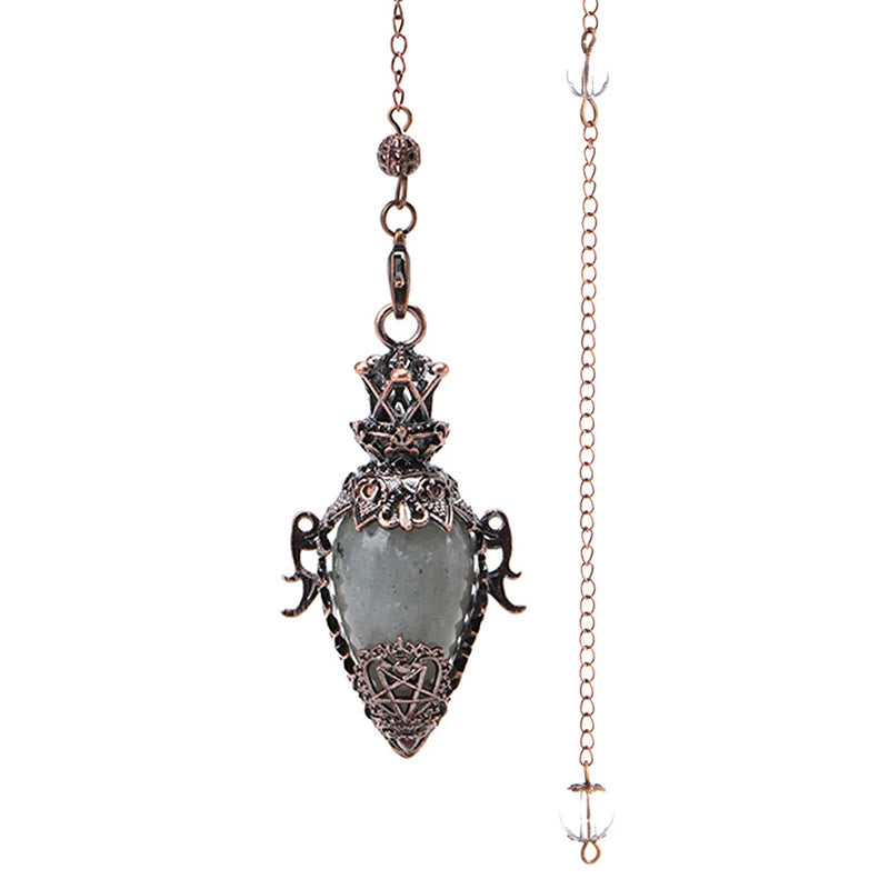 Pendule de guérison en pierre précieuse pour radiesthésie et divination Olivenorma