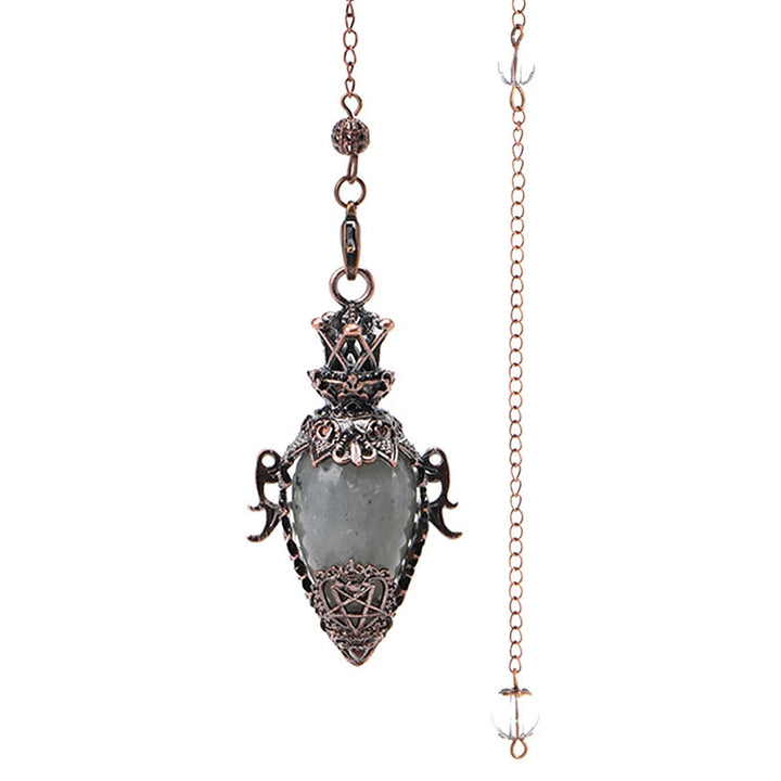 Pendule de guérison en pierre précieuse pour radiesthésie et divination Olivenorma