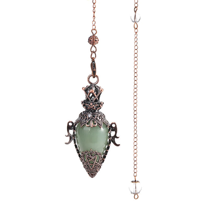 Pendule de guérison en pierre précieuse pour radiesthésie et divination Olivenorma