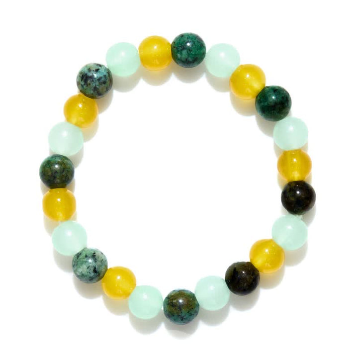 Bracelet de perles en citrine et fluorite verte turquoise africaine Olivenorma
