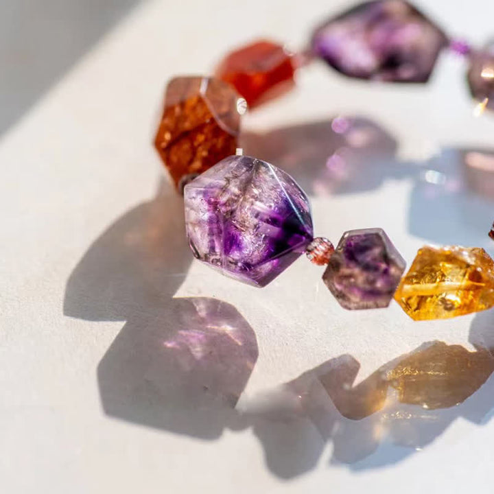 Bracelet en perles de cristal Super Seven naturelles Olivenorma