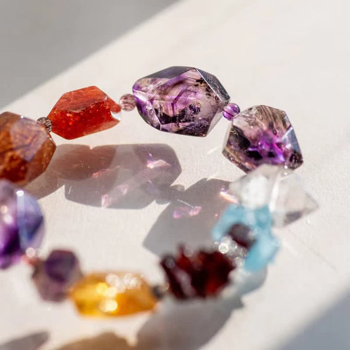 Bracelet en perles de cristal Super Seven naturelles Olivenorma