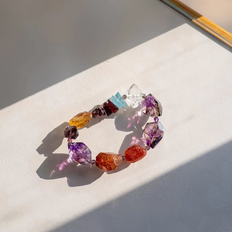 Bracelet en perles de cristal Super Seven naturelles Olivenorma