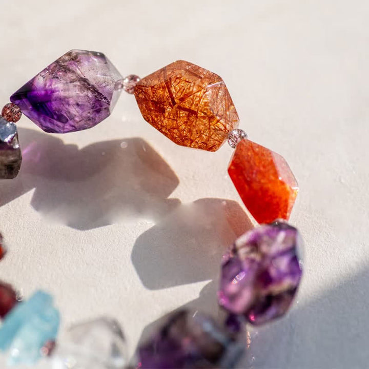 Bracelet en perles de cristal Super Seven naturelles Olivenorma