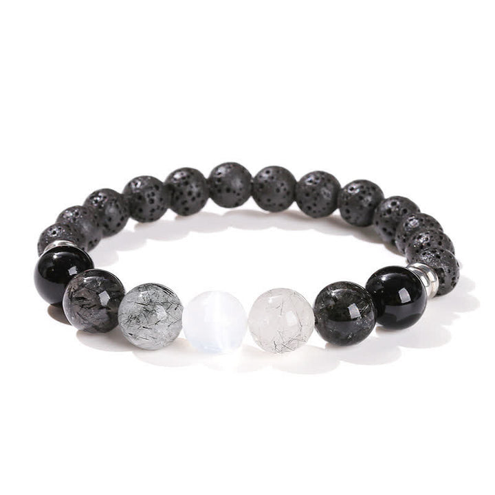 Bracelet en perles de quartz noir rutile Olivenorma