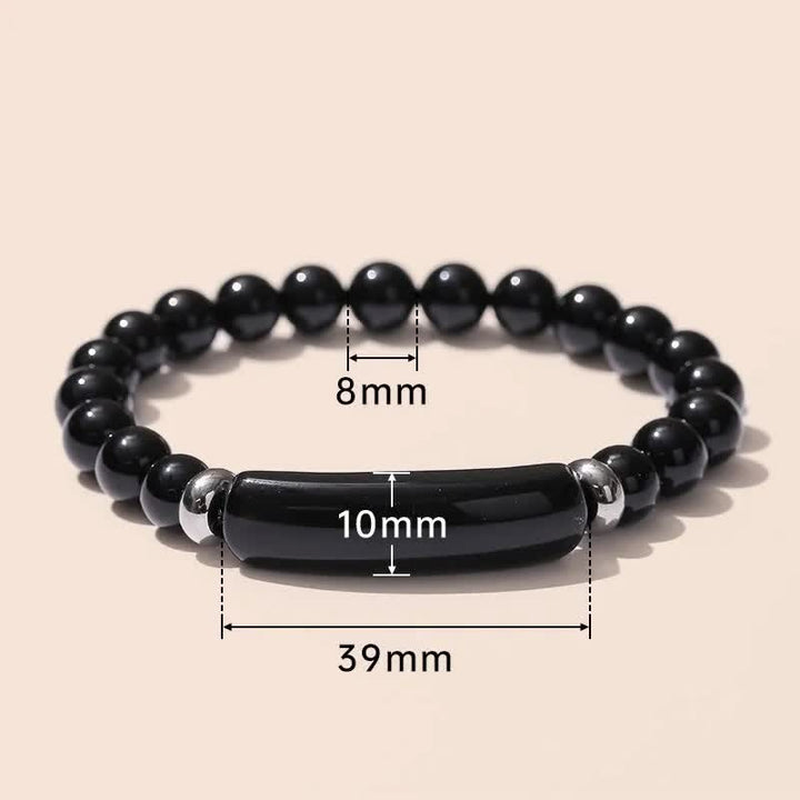 Bracelet long en perles de cristal et pierres naturelles Olivenorma