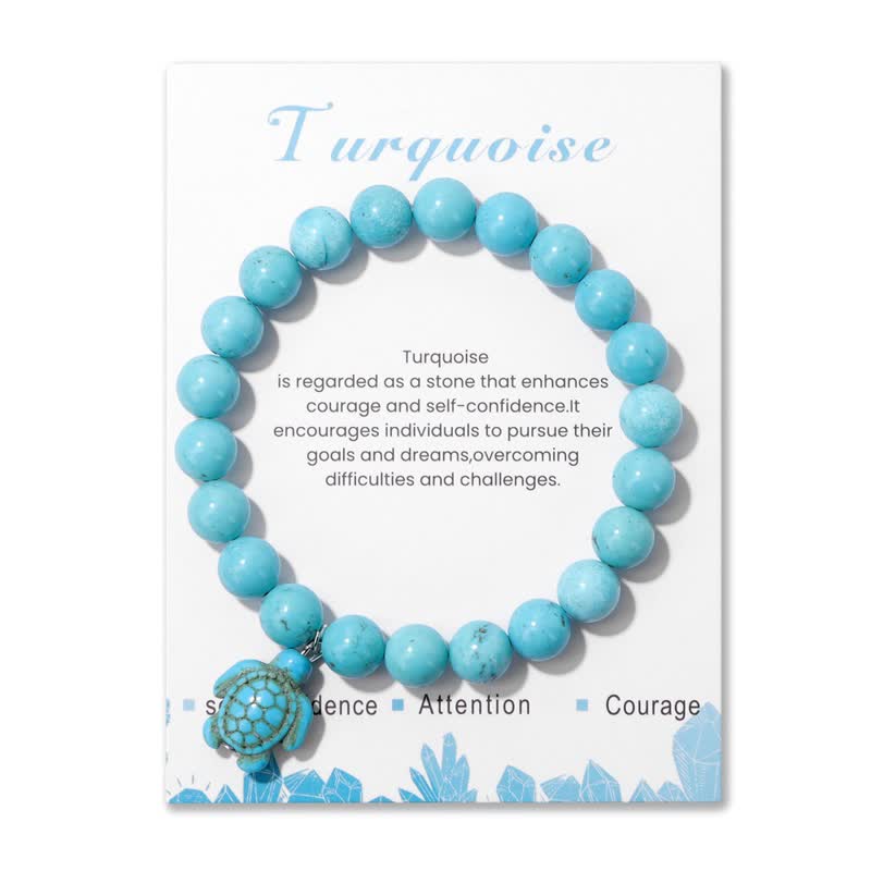 Bracelet pendentif tortue turquoise en pierre naturelle Olivenorma