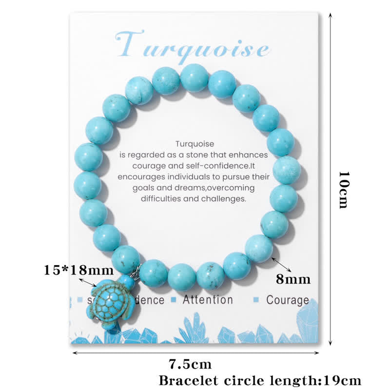 Bracelet pendentif tortue turquoise en pierre naturelle Olivenorma