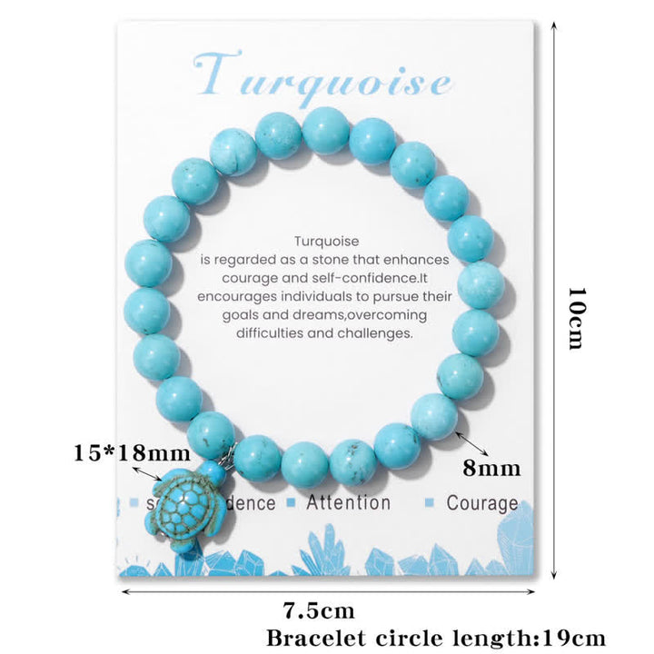 Bracelet pendentif tortue turquoise en pierre naturelle Olivenorma