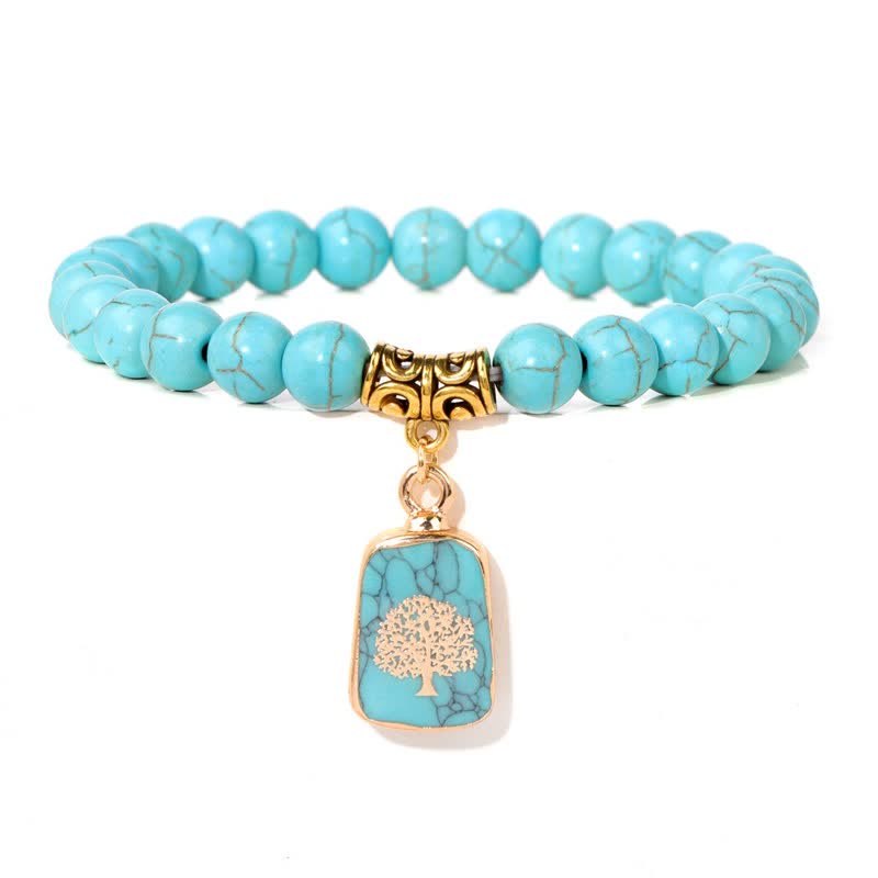 Bracelet pendentif imprimé en perles de pierre naturelle Olivenorma