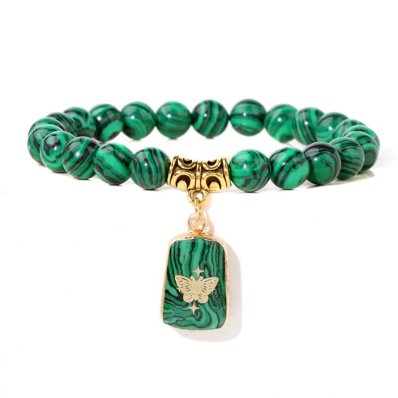 Bracelet pendentif imprimé en perles de pierre naturelle Olivenorma