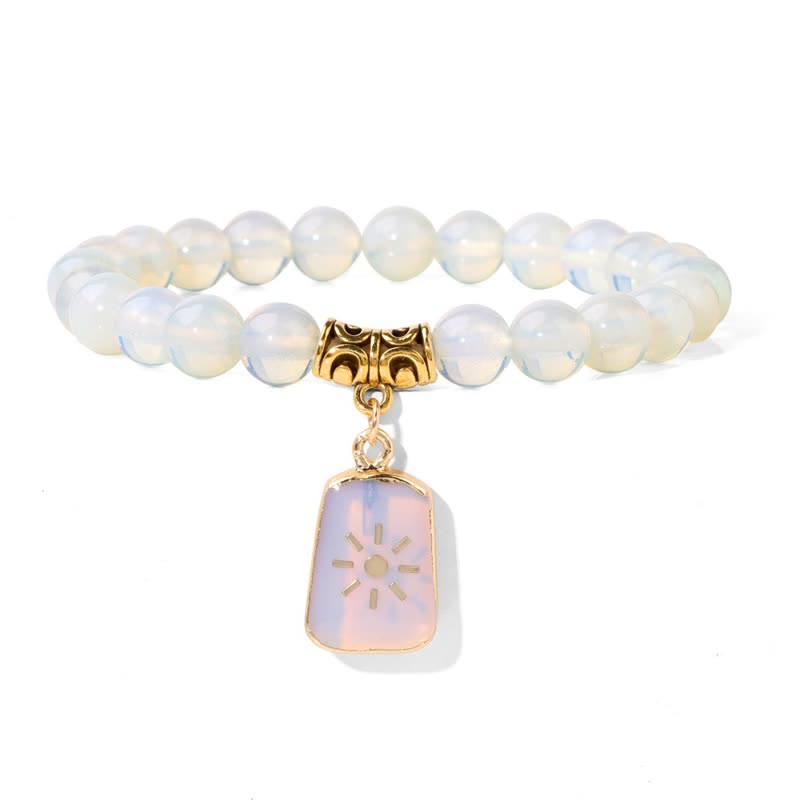 Bracelet pendentif imprimé en perles de pierre naturelle Olivenorma