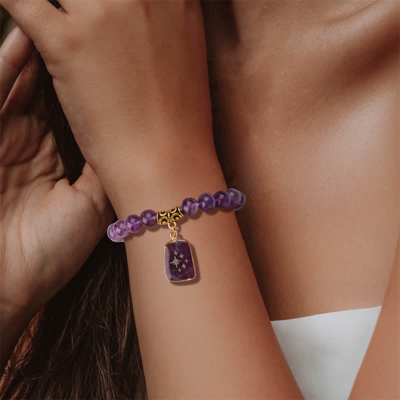 Bracelet pendentif imprimé en perles de pierre naturelle Olivenorma