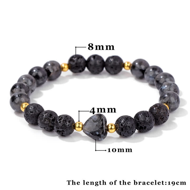 Bracelet en perles de cœur en pierre naturelle Olivenorma