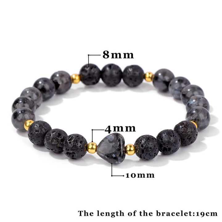 Bracelet en perles de cœur en pierre naturelle Olivenorma