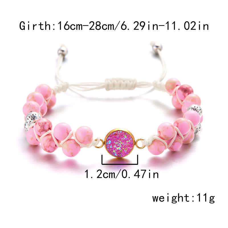 Bracelet double tressé en pierre naturelle de l'empereur Olivenorma