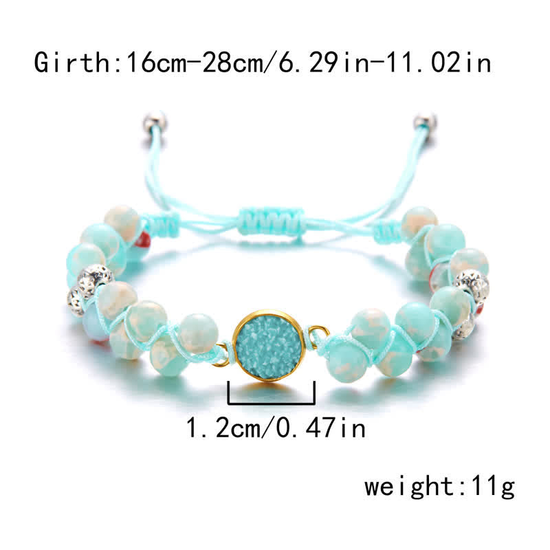 Bracelet double tressé en pierre naturelle de l'empereur Olivenorma