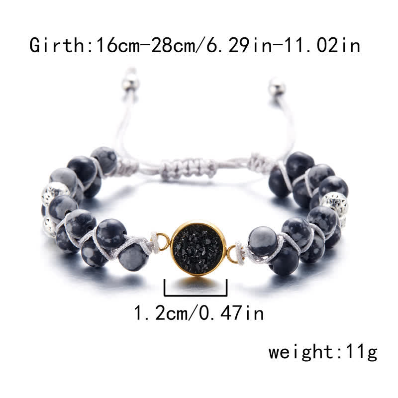 Bracelet double tressé en pierre naturelle de l'empereur Olivenorma