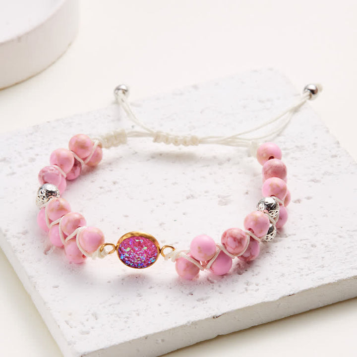 Bracelet double tressé en pierre naturelle de l'empereur Olivenorma