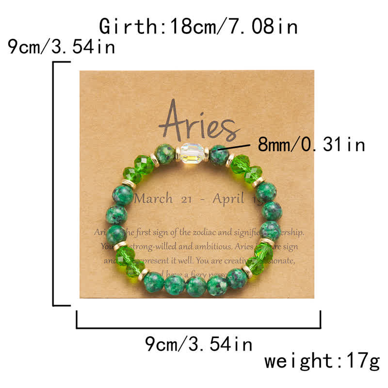 Bracelet en cristal naturel coloré Olivenorma avec douze signes du zodiaque