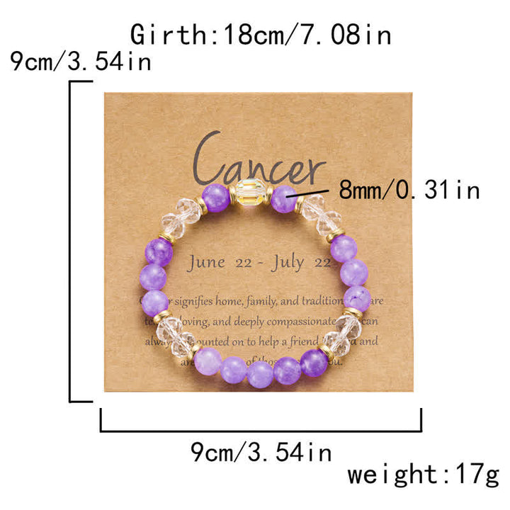 Bracelet en cristal naturel coloré Olivenorma avec douze signes du zodiaque