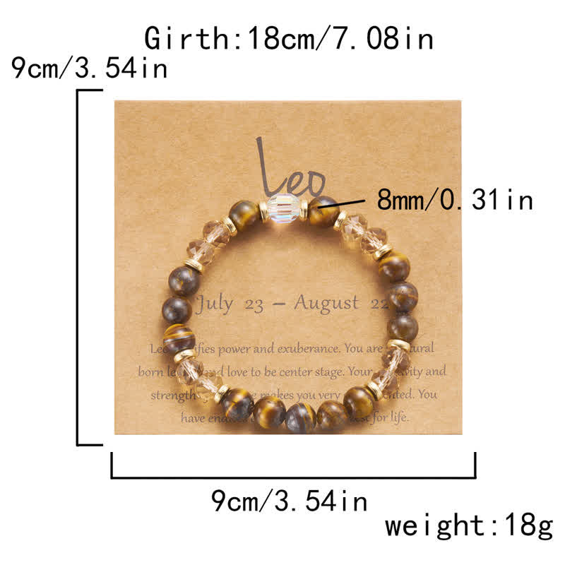 Bracelet en cristal naturel coloré Olivenorma avec douze signes du zodiaque