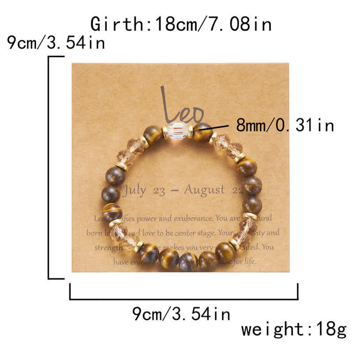 Bracelet en cristal naturel coloré Olivenorma avec douze signes du zodiaque