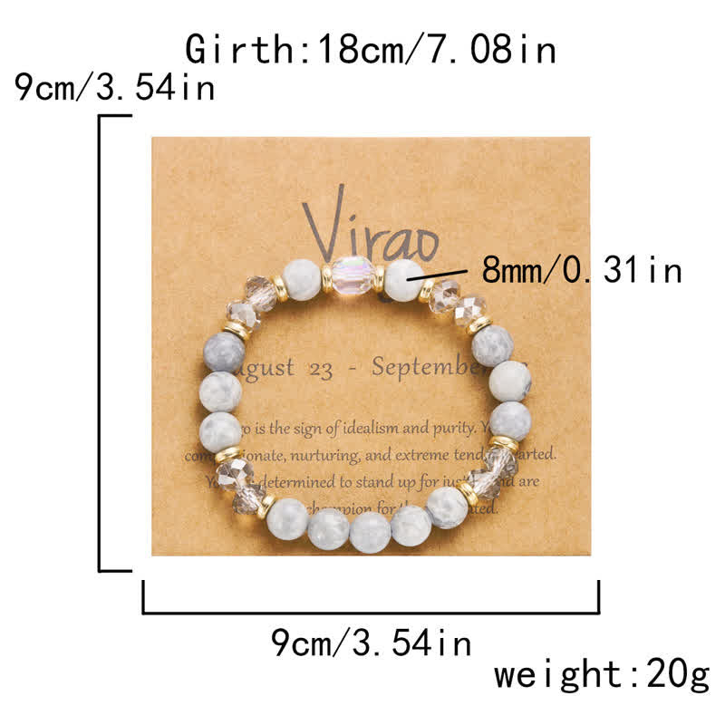 Bracelet en cristal naturel coloré Olivenorma avec douze signes du zodiaque