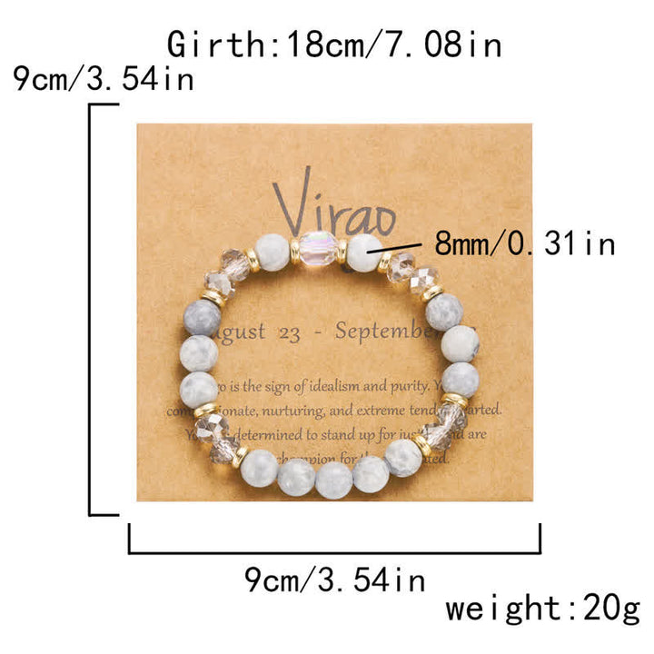 Bracelet en cristal naturel coloré Olivenorma avec douze signes du zodiaque