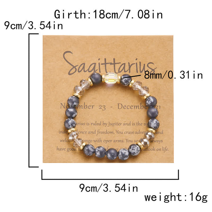 Bracelet en cristal naturel coloré Olivenorma avec douze signes du zodiaque