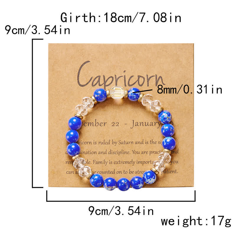 Bracelet en cristal naturel coloré Olivenorma avec douze signes du zodiaque