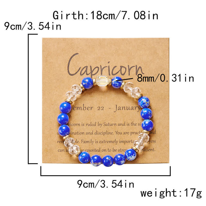 Bracelet en cristal naturel coloré Olivenorma avec douze signes du zodiaque