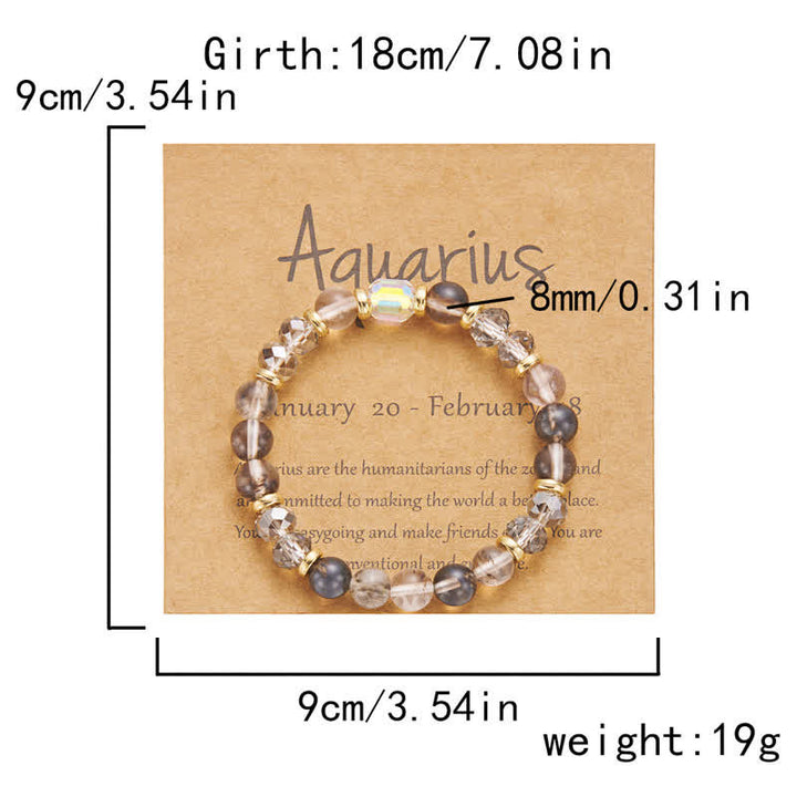 Bracelet en cristal naturel coloré Olivenorma avec douze signes du zodiaque