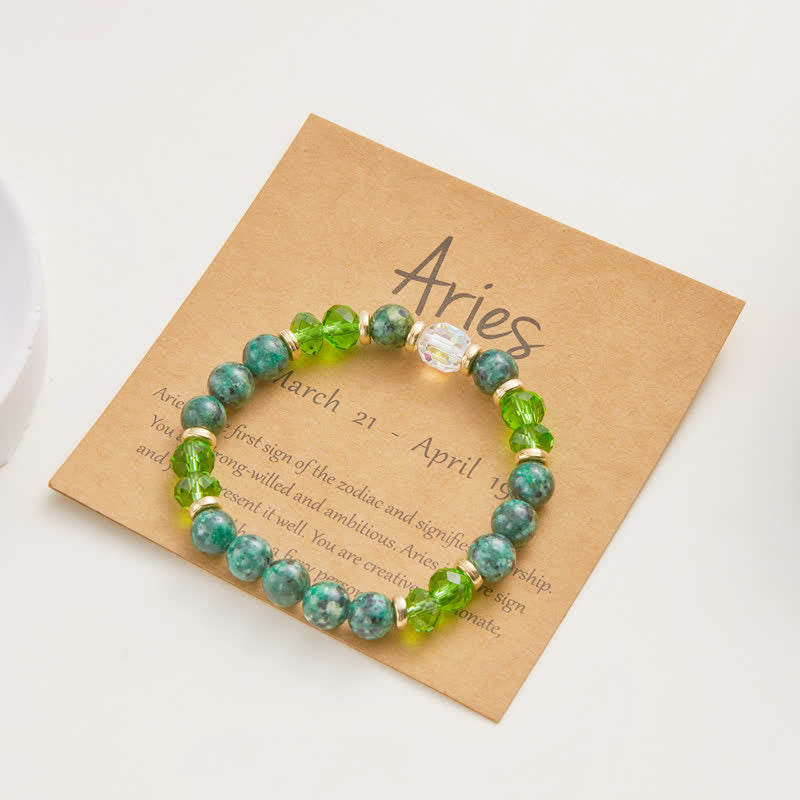 Bracelet en cristal naturel coloré Olivenorma avec douze signes du zodiaque