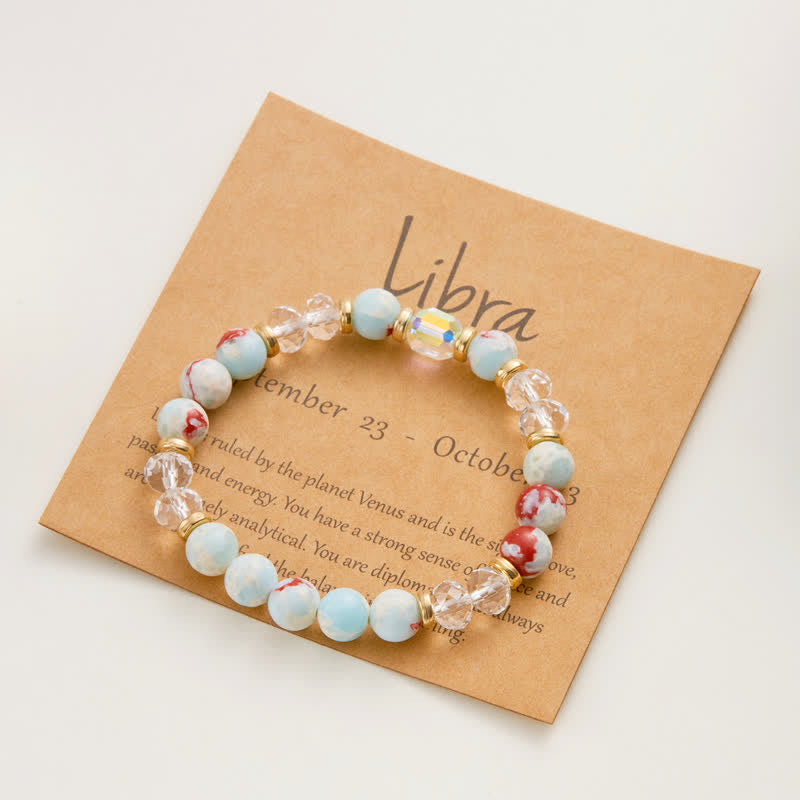 Bracelet en cristal naturel coloré Olivenorma avec douze signes du zodiaque