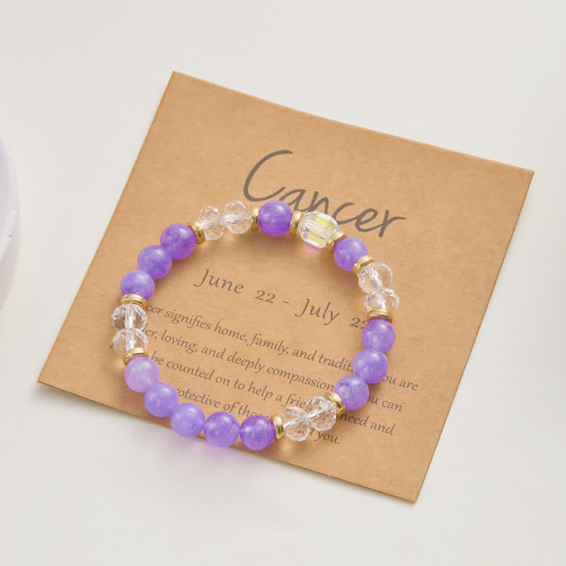 Bracelet en cristal naturel coloré Olivenorma avec douze signes du zodiaque