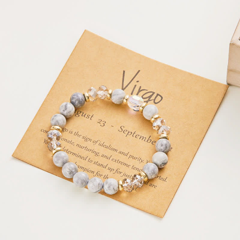 Bracelet en cristal naturel coloré Olivenorma avec douze signes du zodiaque