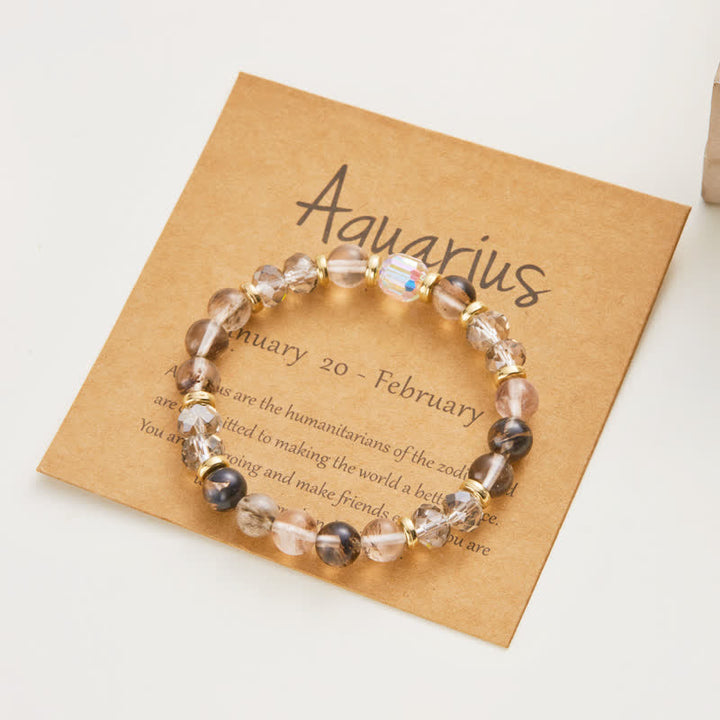 Bracelet en cristal naturel coloré Olivenorma avec douze signes du zodiaque