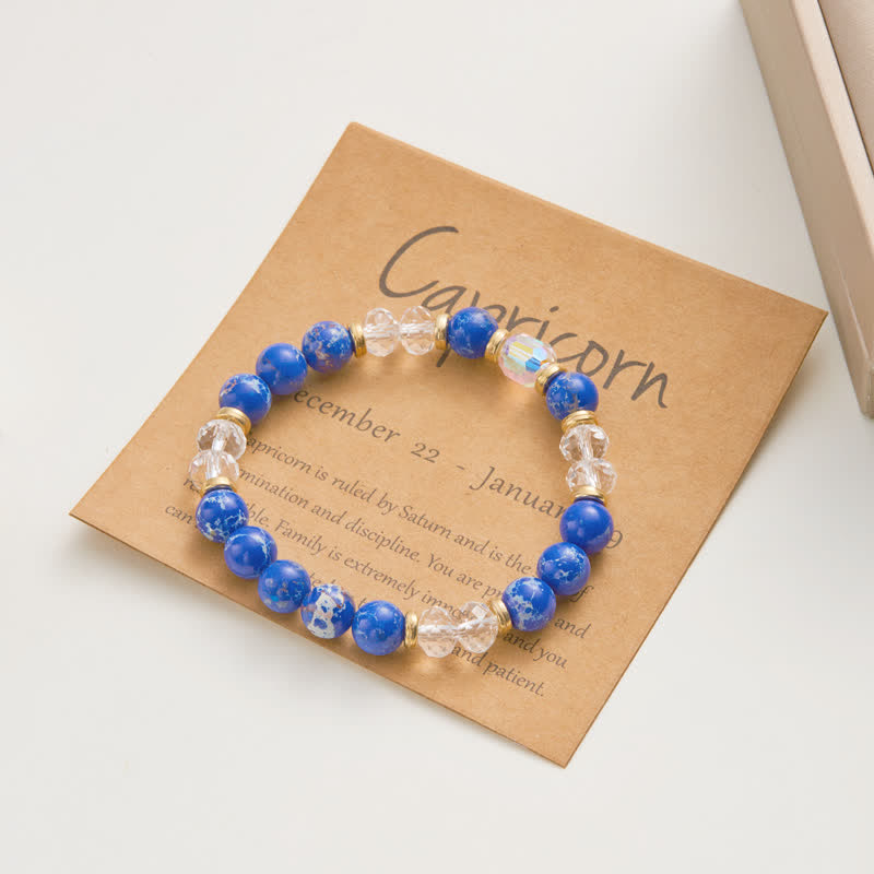 Bracelet en cristal naturel coloré Olivenorma avec douze signes du zodiaque