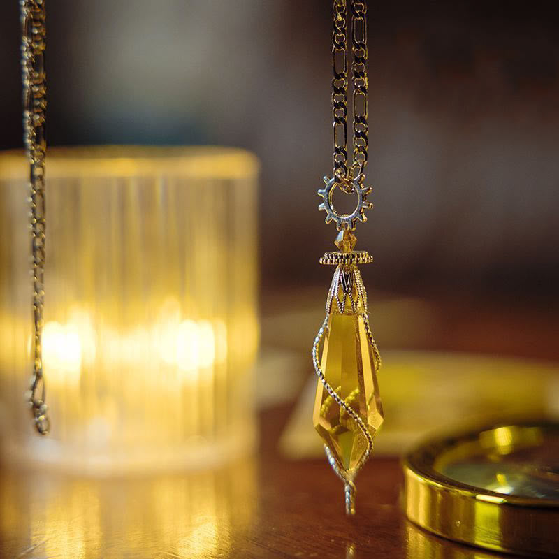 Olivenorma Seigneur des Mystères | Collier Pendule Méditation Klein Citrine