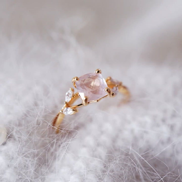 Bague de promesse en cristal transparent naturel Olivenorma