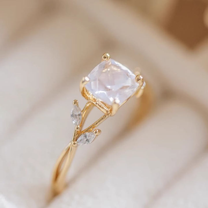 Bague de promesse en cristal transparent naturel Olivenorma