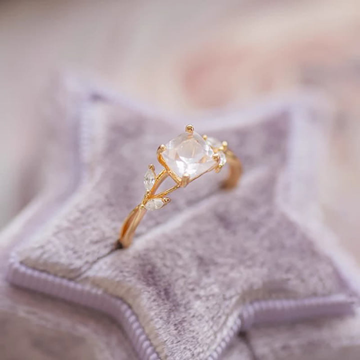 Bague de promesse en cristal transparent naturel Olivenorma