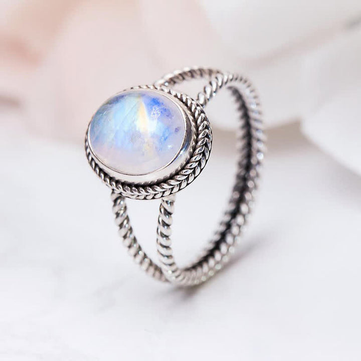 Bague Marquise en pierre de lune naturelle Olivenorma