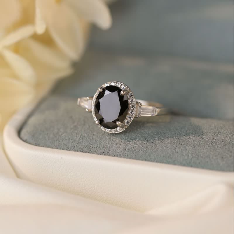 Bague pour homme Olivenorma en argent S925 et onyx noir